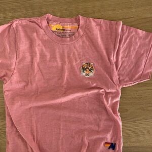 Aviator Nation Pink Short Sleeve Tee tiger small euc